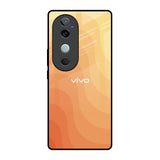 Orange Curve Pattern Vivo V40 5G Glass Back Cover Online