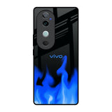Blue Flames Vivo V40 5G Glass Back Cover Online