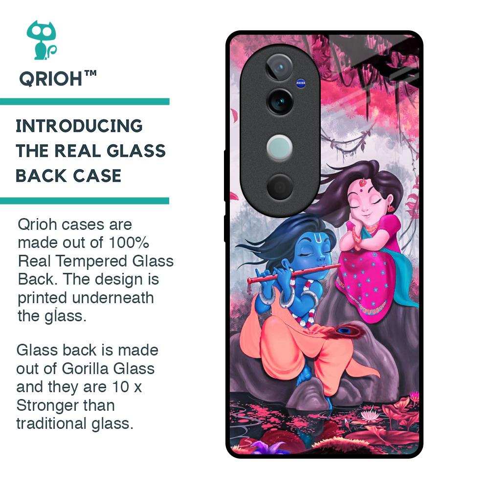 Radha Krishna Art Glass Case for Vivo V40 5G