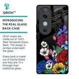 Rose Flower Bunch Art Glass Case for Vivo V40 5G