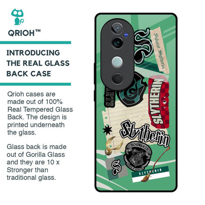 Slytherin Glass Case for Vivo V40 5G