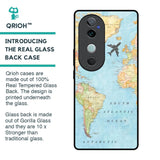 Travel Map Glass Case for Vivo V40 5G