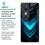 Vertical Blue Arrow Glass Case For Vivo V40 5G