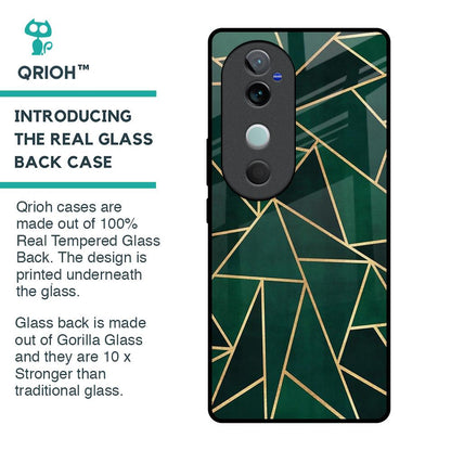 Abstract Green Glass Case For Vivo V40 5G