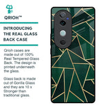Abstract Green Glass Case For Vivo V40 5G