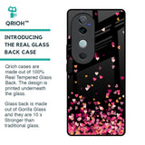 Heart Rain Fall Glass Case For Vivo V40 5G
