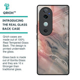 Pink And Grey Marble Glass Case For Vivo V40 5G