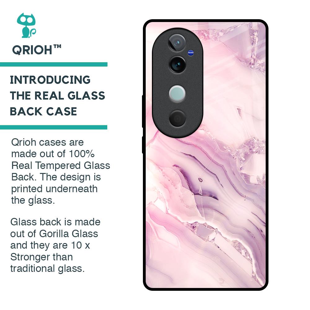 Diamond Pink Gradient Glass Case For Vivo V40 5G