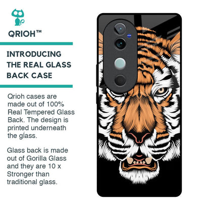Angry Tiger Glass Case For Vivo V40 5G