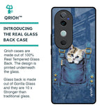 Kitty In Pocket Glass Case For Vivo V40 5G