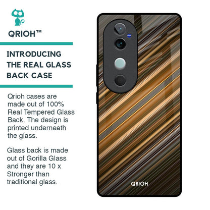 Diagonal Slash Pattern Glass Case for Vivo V40 5G