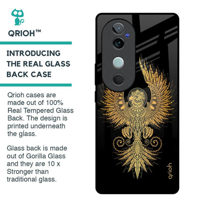 Mythical Phoenix Art Glass Case for Vivo V40 5G