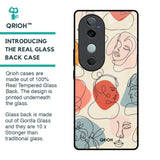 Abstract Faces Glass Case for Vivo V40 5G