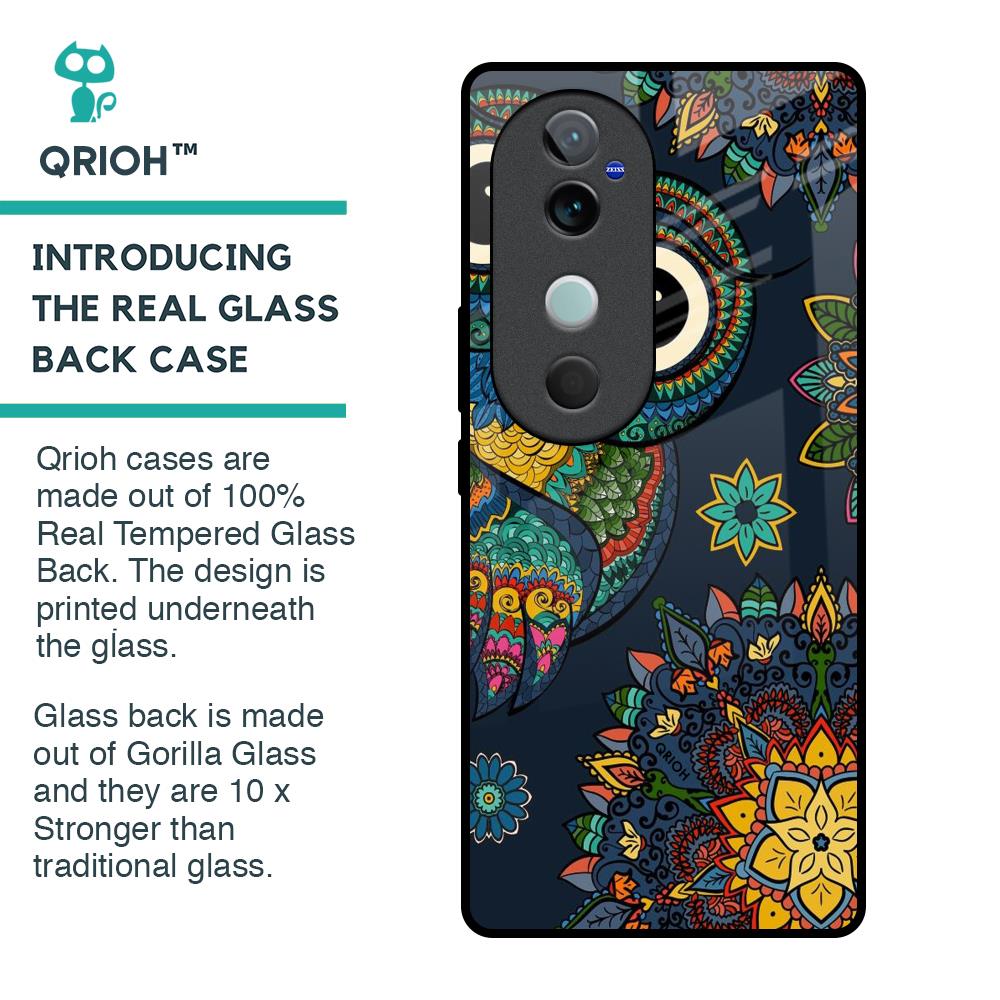 Owl Art Glass Case for Vivo V40 5G