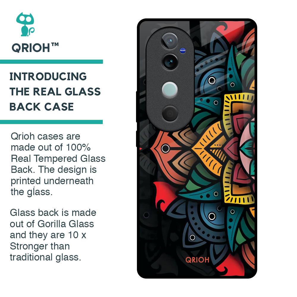 Retro Gorgeous Flower Glass Case for Vivo V40 5G