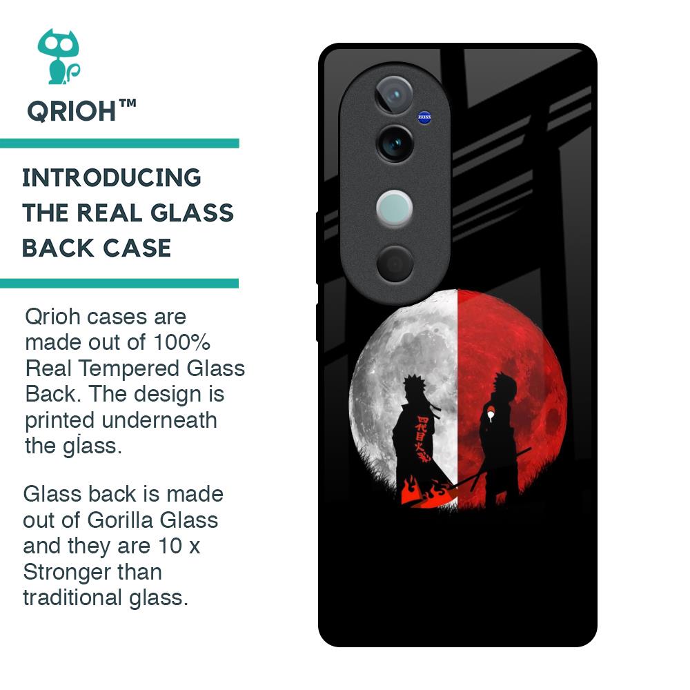 Anime Red Moon Glass Case for Vivo V40 5G