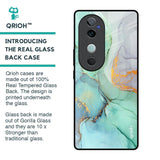 Green Marble Glass Case for Vivo V40 5G