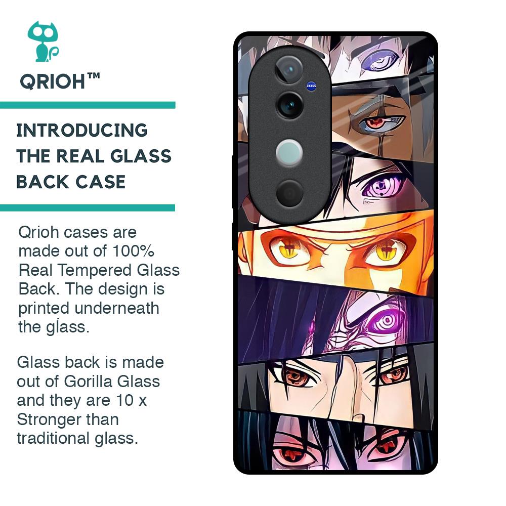 Anime Eyes Glass Case for Vivo V40 5G