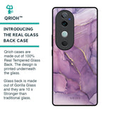 Purple Gold Marble Glass Case for Vivo V40 5G
