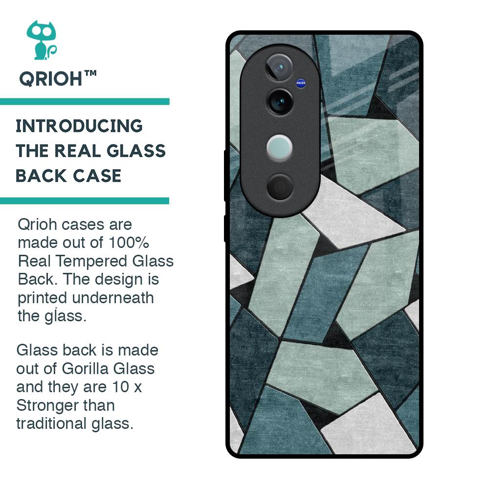 Abstact Tiles Glass Case for Vivo V40 5G