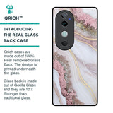 Pink & Gold Gllitter Marble Glass Case for Vivo V40 5G