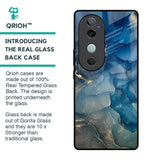 Blue Cool Marble Glass Case for Vivo V40 5G