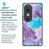 Alcohol ink Marble Glass Case for Vivo V40 5G