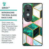 Seamless Green Marble Glass Case for Vivo V40 5G