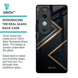 Sleek Golden & Navy Glass Case for Vivo V40 5G