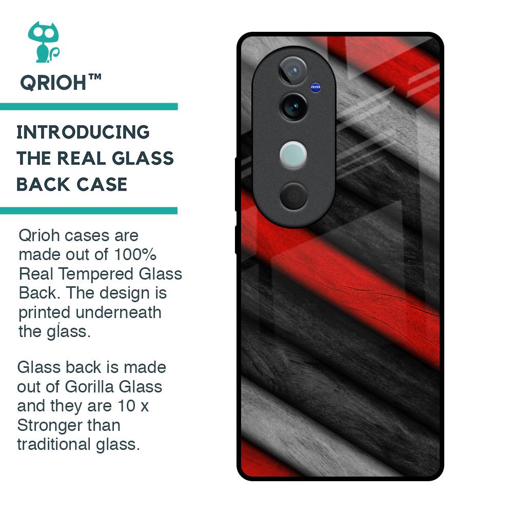 Soft Wooden Texture Glass Case for Vivo V40 5G