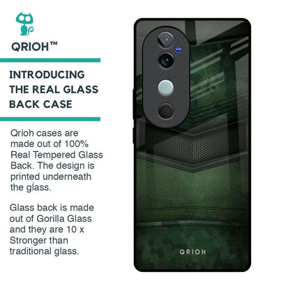 Green Leather Glass Case for Vivo V40 5G