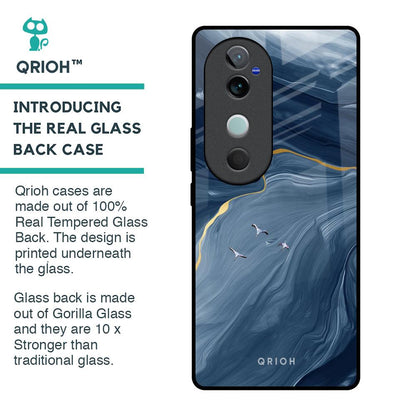 Deep Ocean Marble Glass Case for Vivo V40 5G
