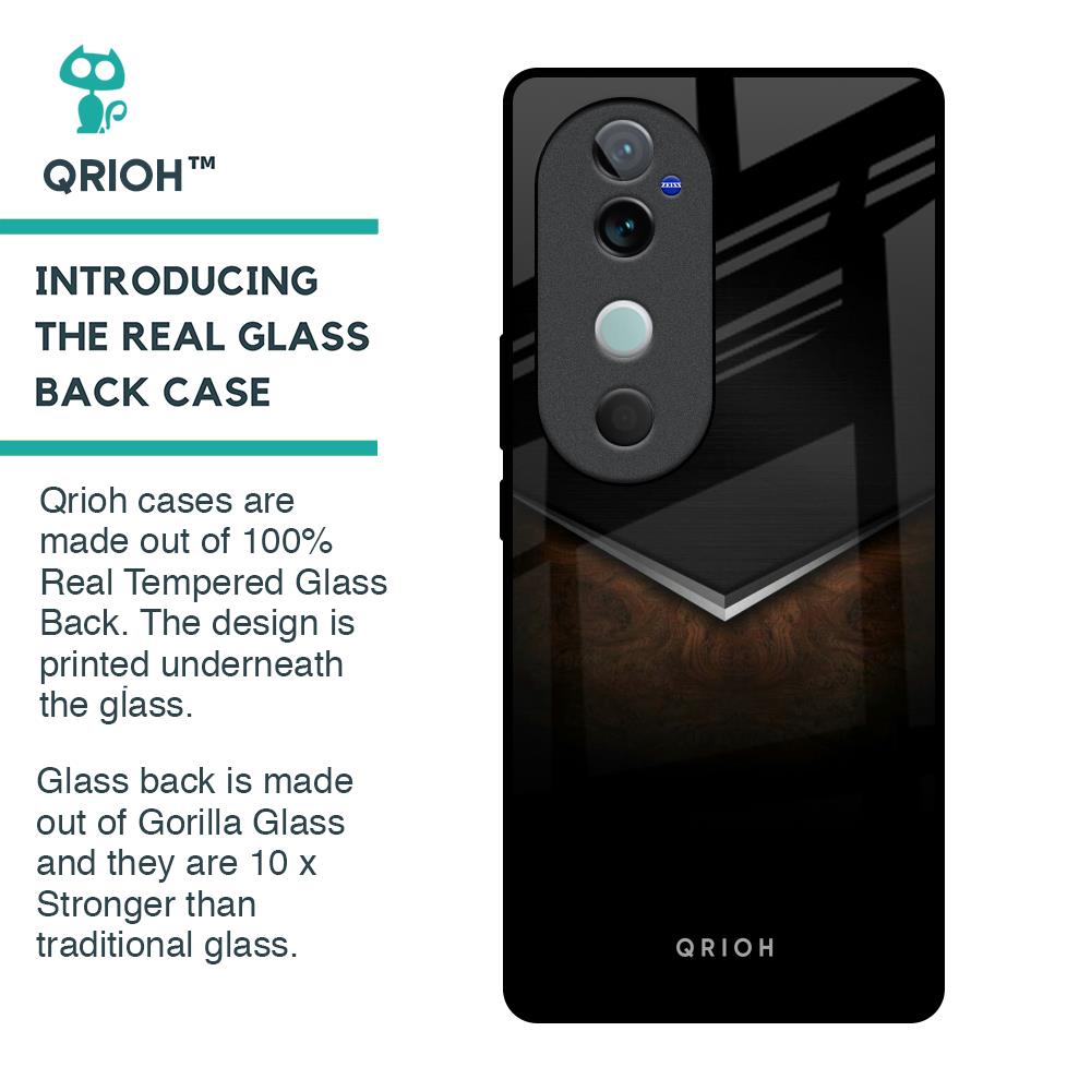 Dark Walnut Glass Case for Vivo V40 5G