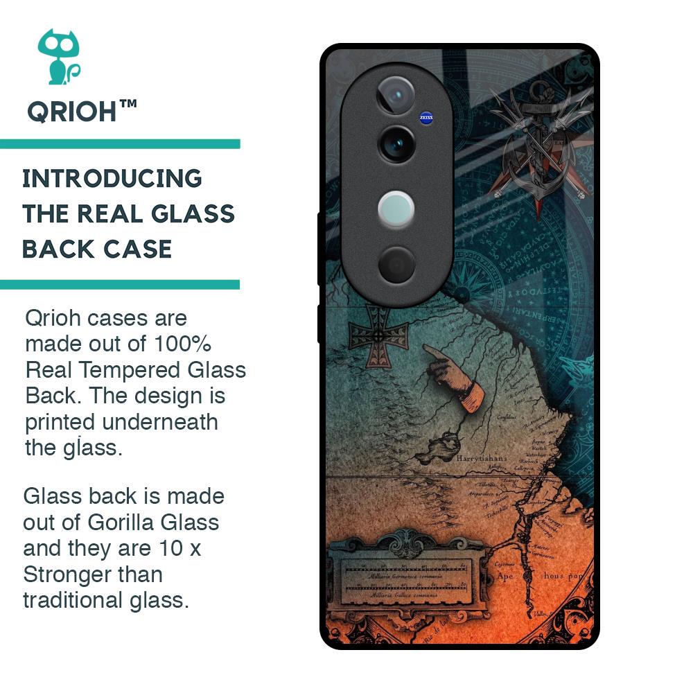 Geographical Map Glass Case for Vivo V40 5G