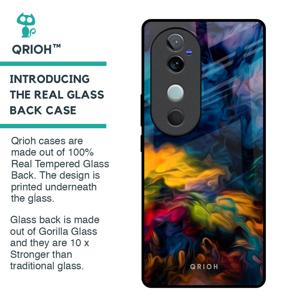 Multicolor Oil Painting Glass Case for Vivo V40 5G