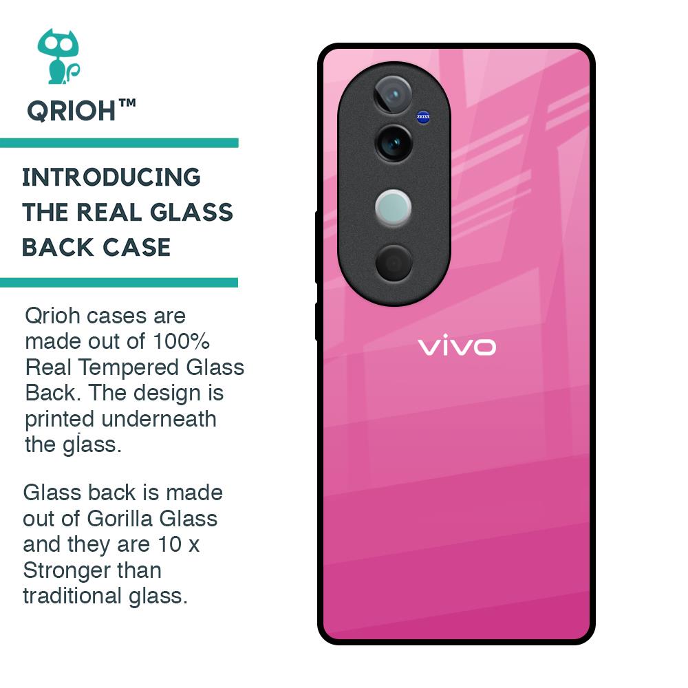 Pink Ribbon Caddy Glass Case for Vivo V40 5G