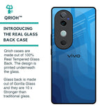 Blue Wave Abstract Glass Case for Vivo V40 5G