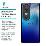 Blue Rhombus Pattern Glass Case for Vivo V40 5G