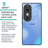 Vibrant Blue Texture Glass Case for Vivo V40 5G