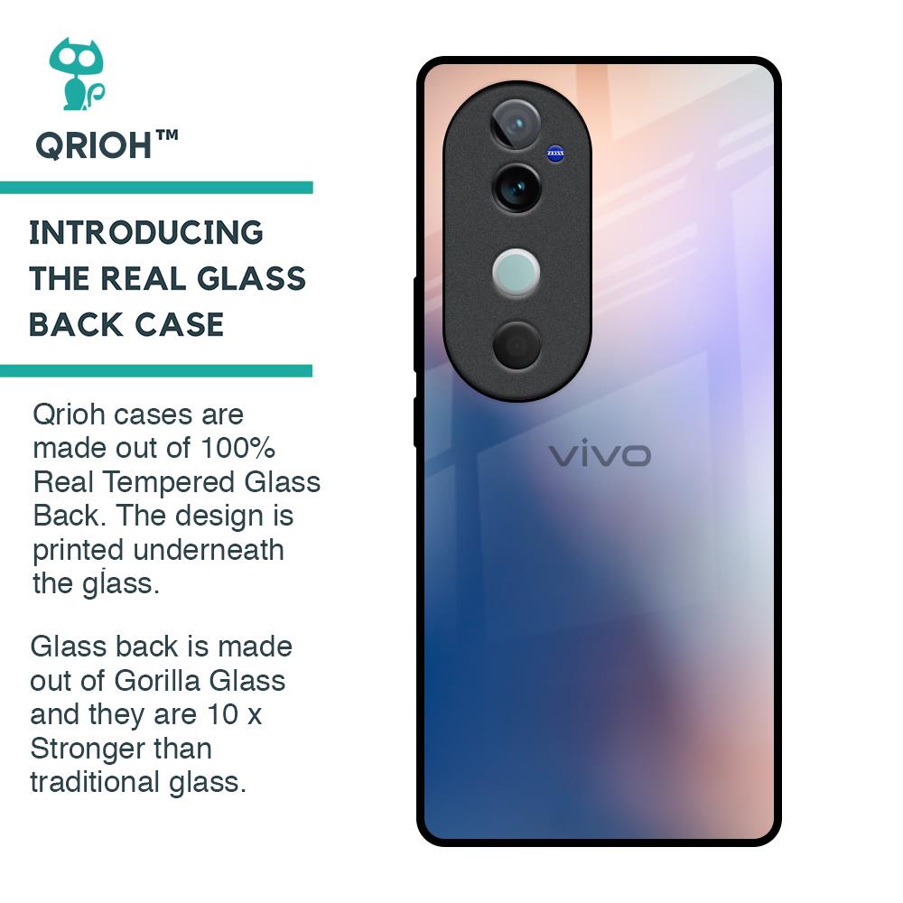 Blue Mauve Gradient Glass Case for Vivo V40 5G