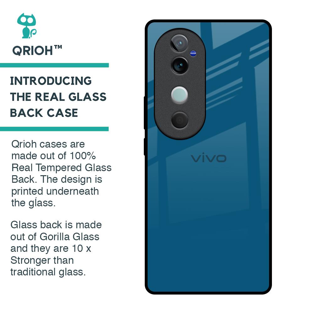 Cobalt Blue Glass Case for Vivo V40 5G