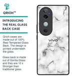 Satin White Marble Glass Case for Vivo V40 5G