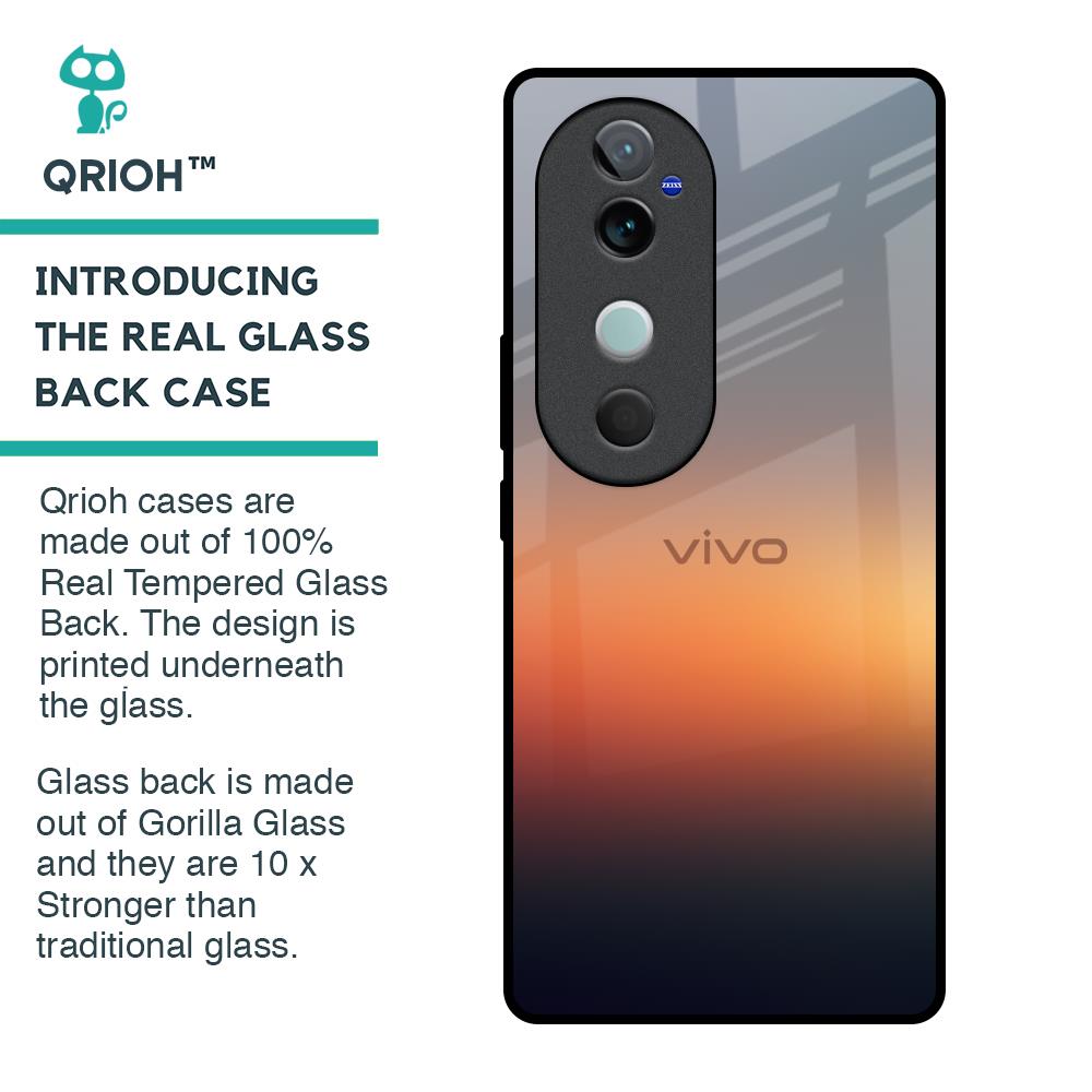 Aesthetic Orange Glass Case for Vivo V40 5G