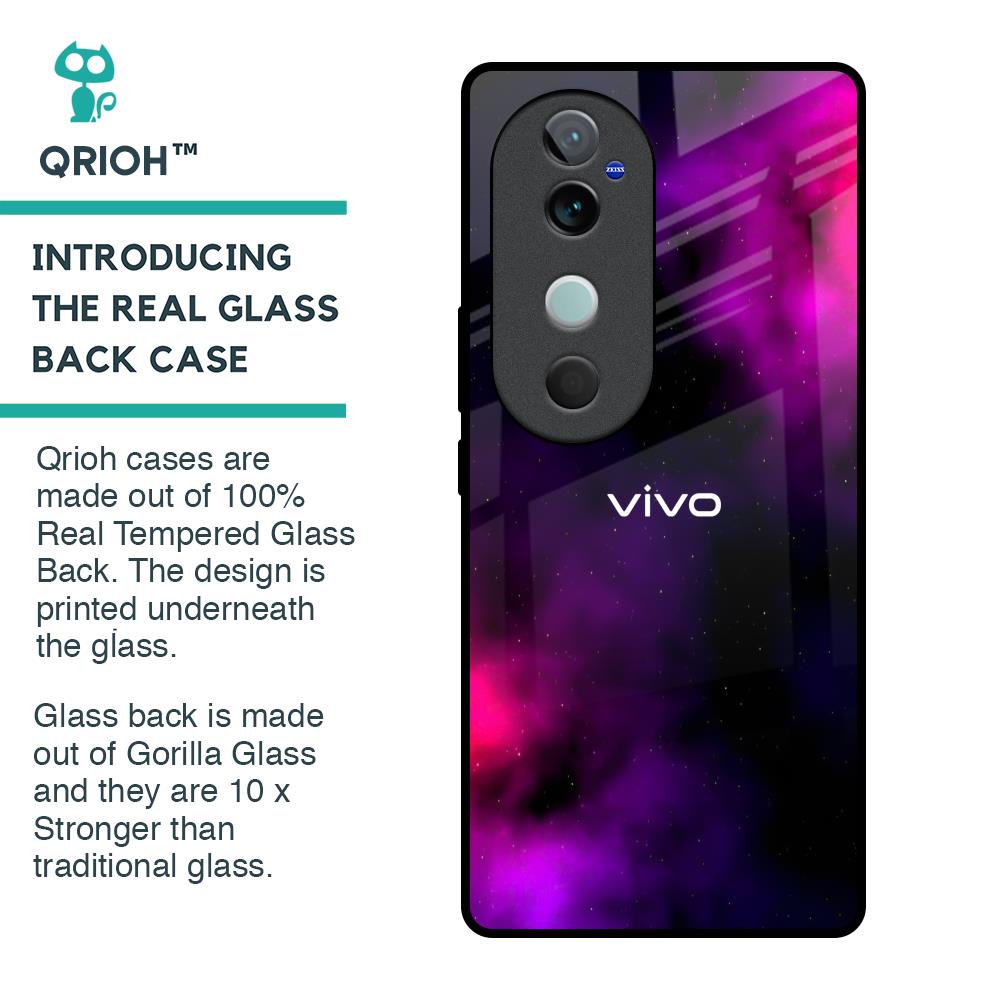 Pink Galaxy Glass Case for Vivo V40 5G