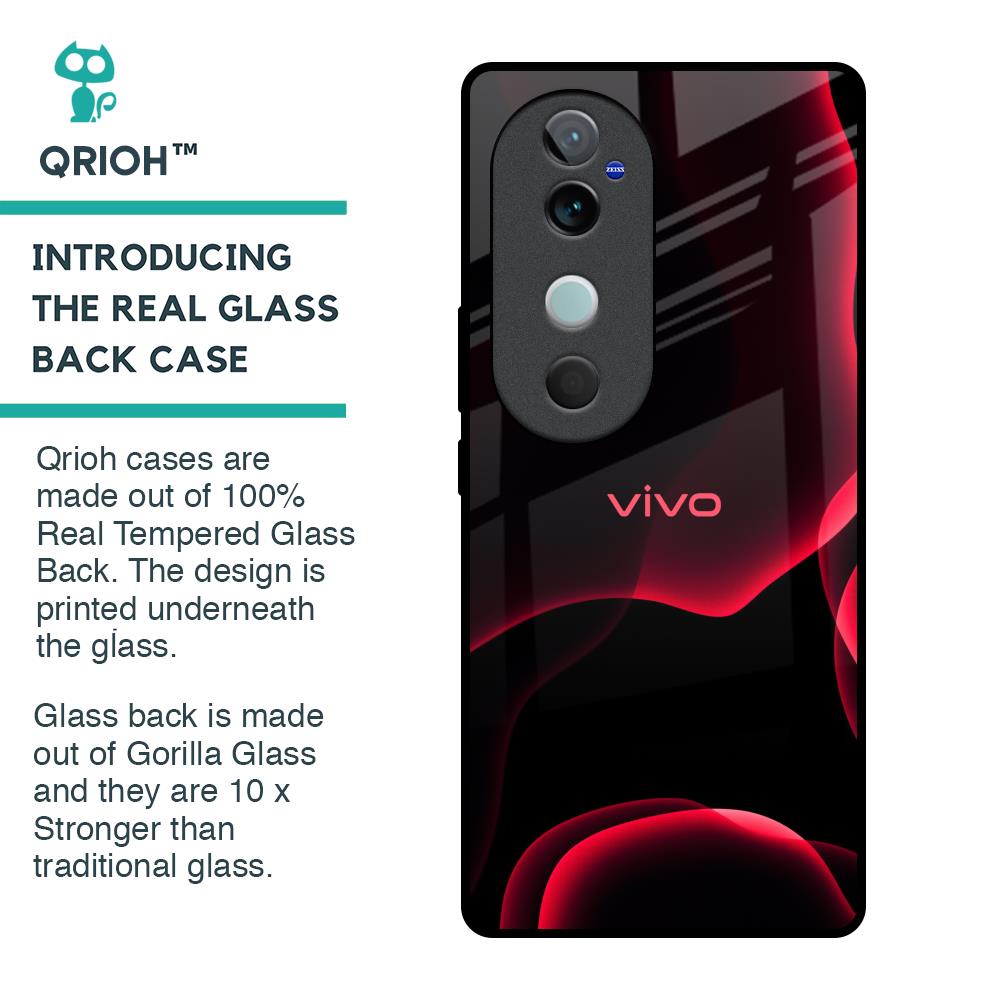 Red Thunder Glass Case for Vivo V40 5G