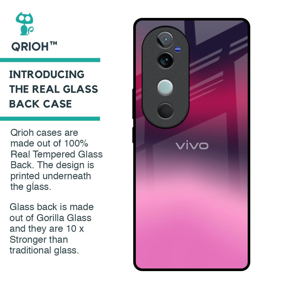 Pink Burn Gradient Glass Case for Vivo V40 5G