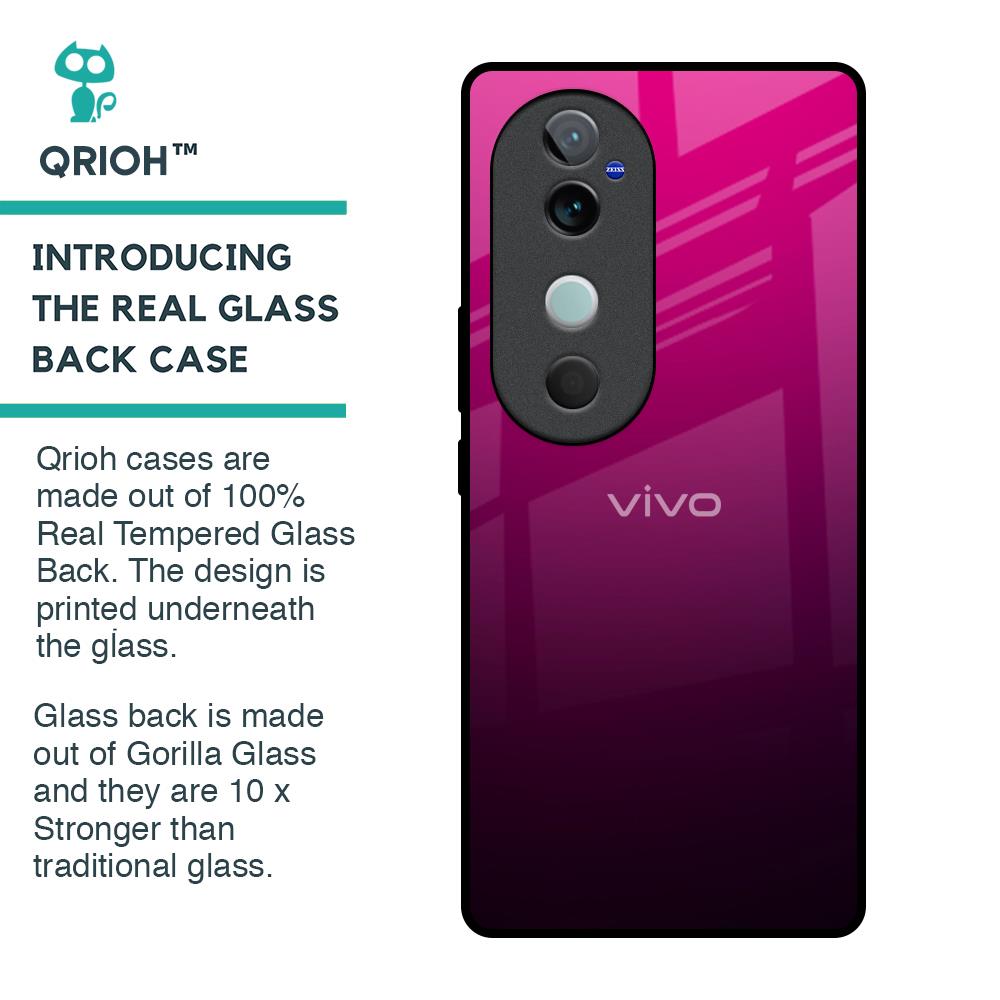 Purple Ombre Pattern Glass Case for Vivo V40 5G