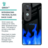 Blue Flames Glass Case for Vivo V40 5G