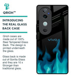 Teal Flames Glass Case for Vivo V40 5G