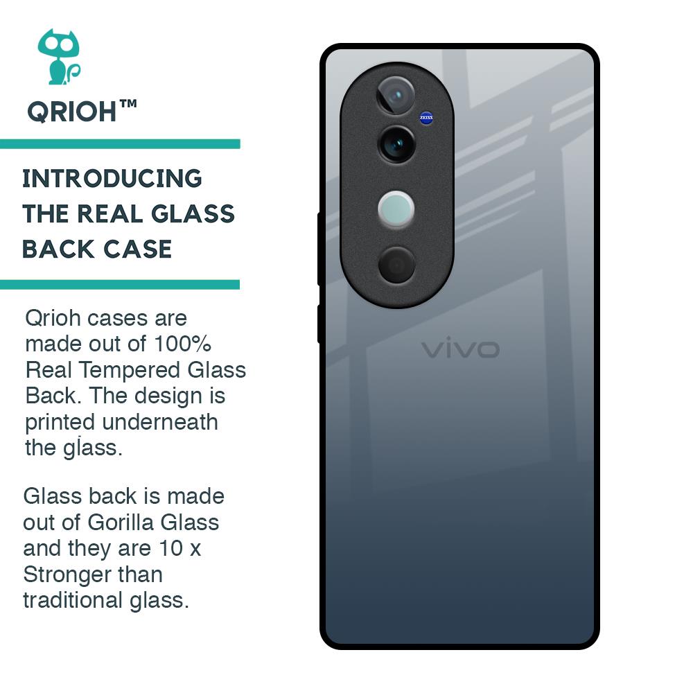 Smokey Grey Color Glass Case For Vivo V40 5G